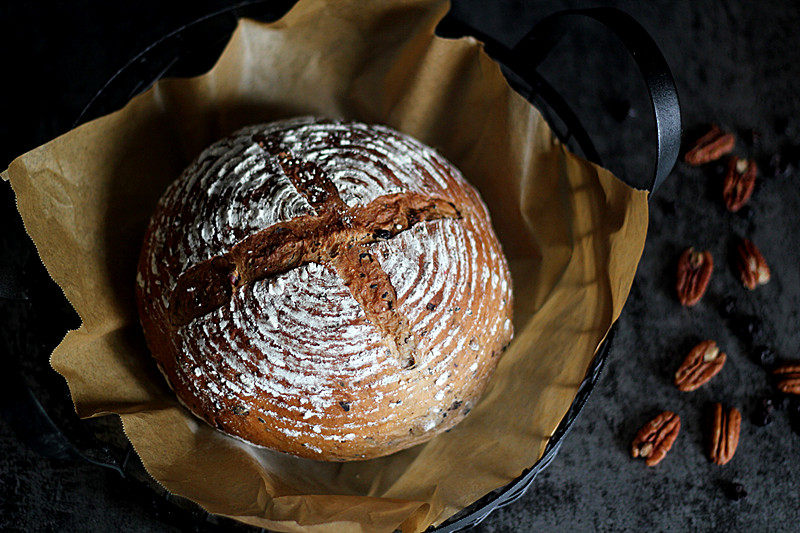 Steps for making Healthy and Rustic Whole Wheat Blueberry and Pecan Soft European Bread