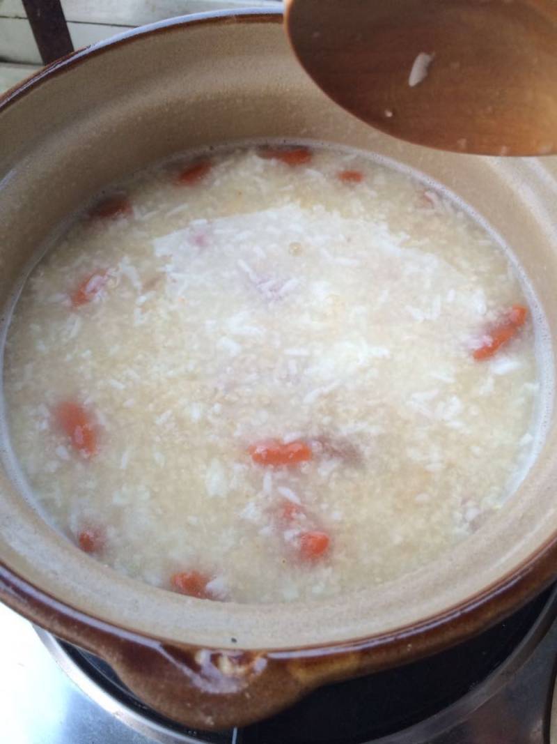 Claypot Porridge - Millet, Fermented Rice, Goji Berry and Lily Porridge Cooking Steps