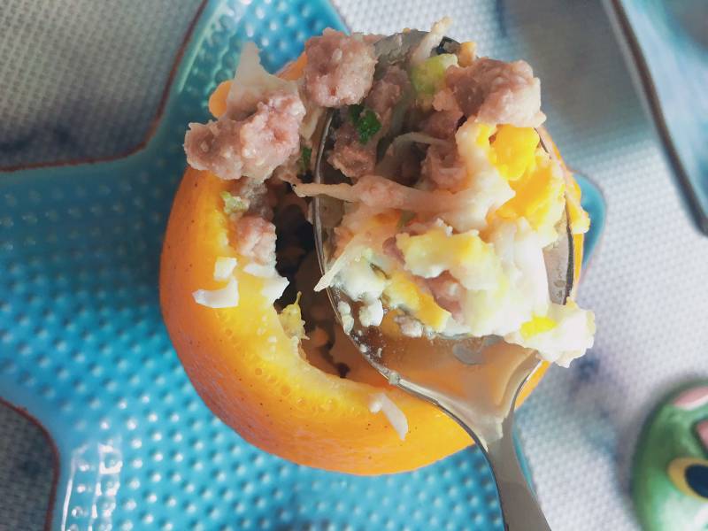 Steamed Egg with Fresh Orange