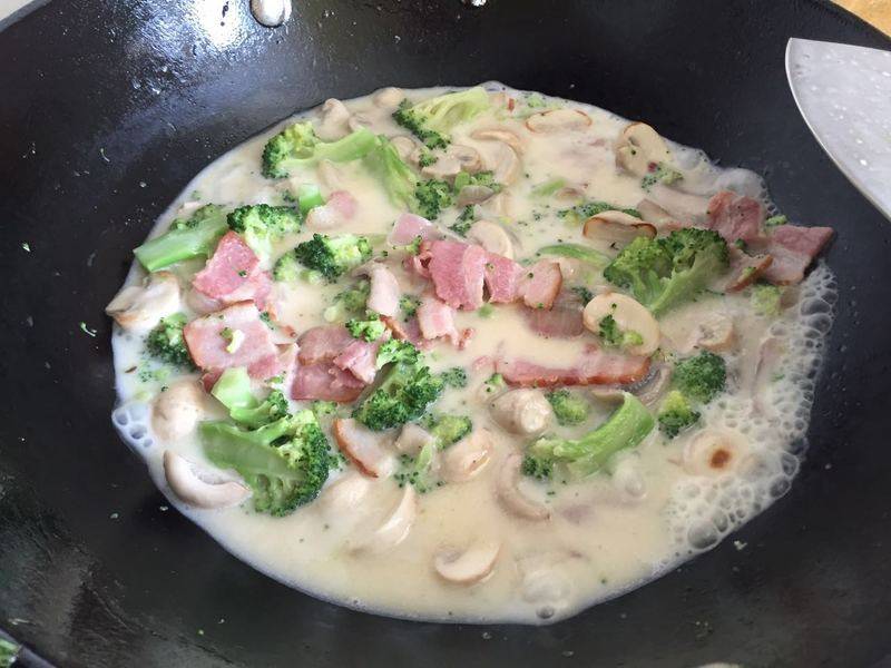 Steps to Make Creamy Mushroom Bacon Pasta