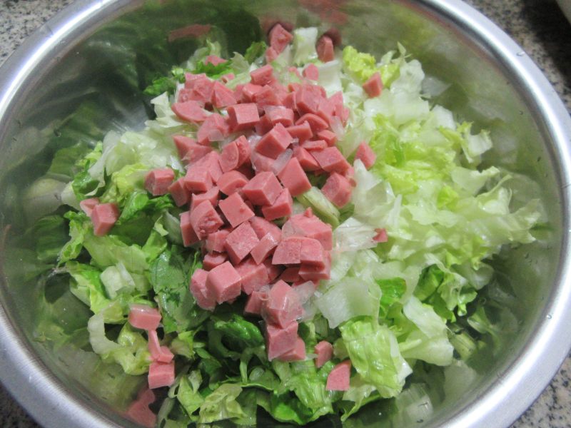 Steps to Cook Sausage, Lettuce, and Egg Stir-Fry