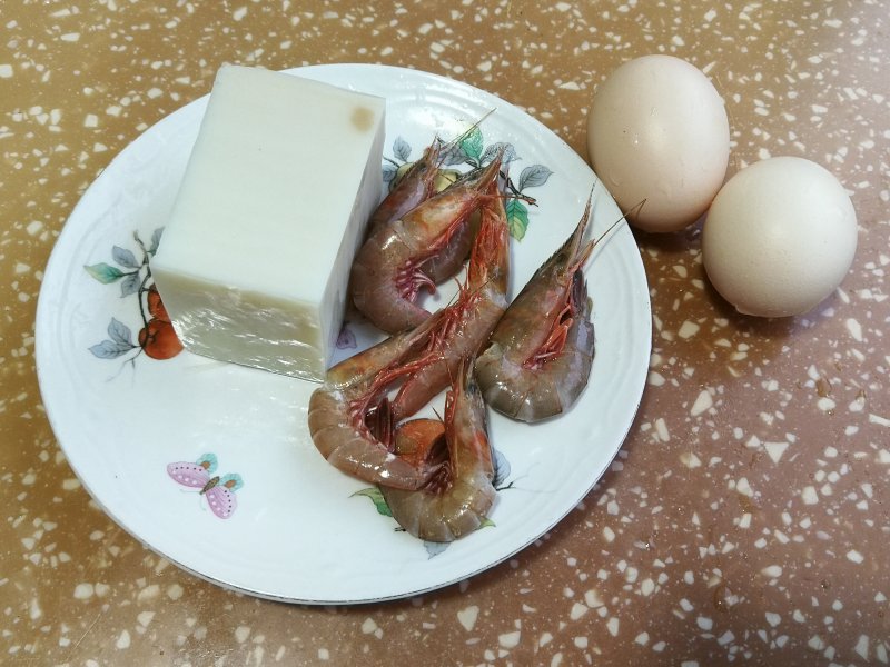 Steps for Shrimp and Rice Cake Steamed Egg Custard