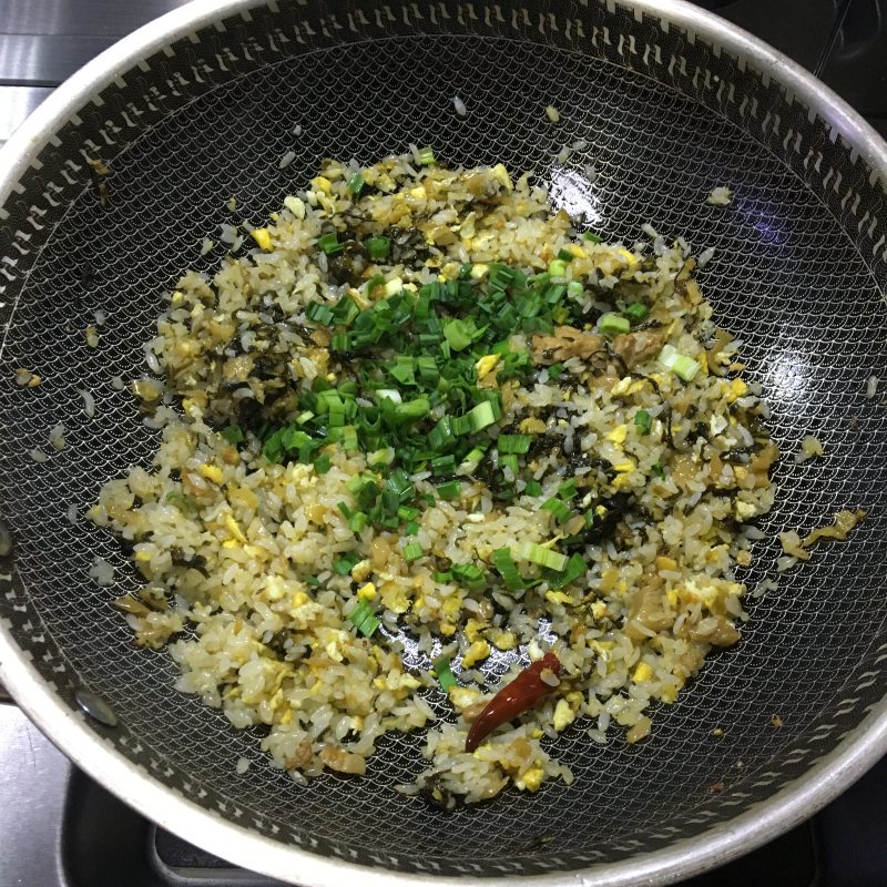 Steps to Make Pickled Vegetable and Egg Fried Rice