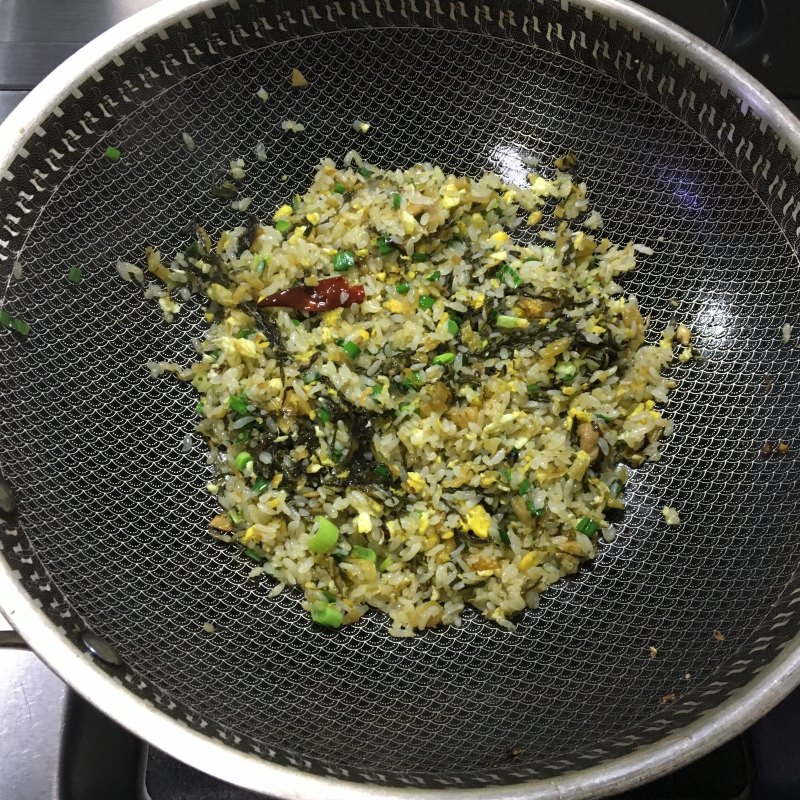 Steps to Make Pickled Vegetable and Egg Fried Rice