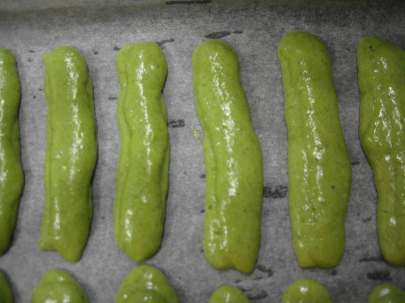 Steps for Making Matcha Finger Biscuits