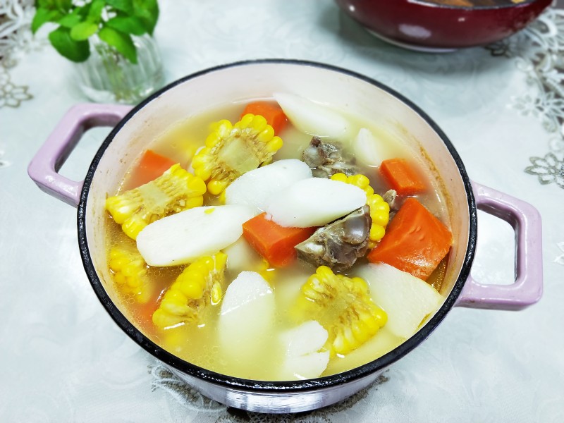 Yam, Corn, Carrot, and Pork Bone Soup