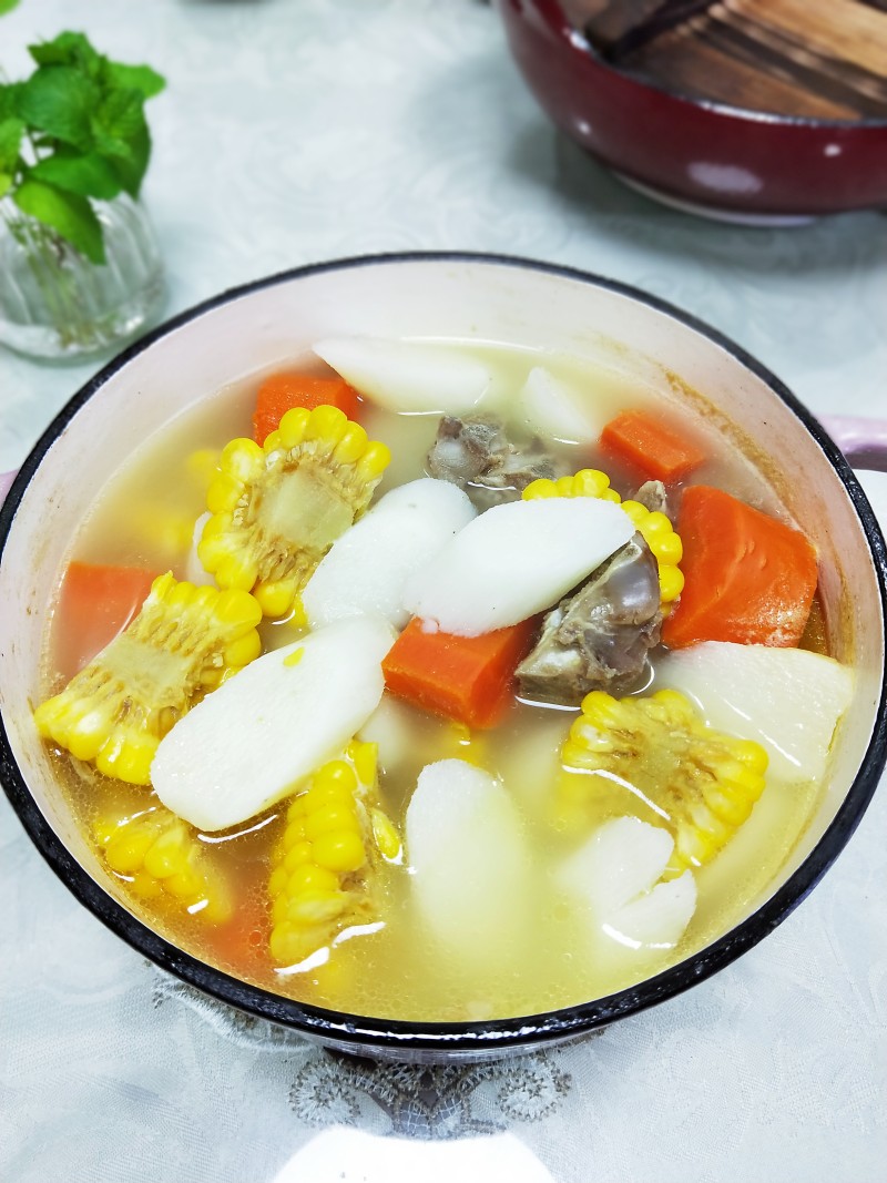 Yam, Corn, Carrot, and Pork Bone Soup