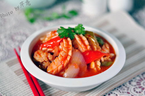 Sweet and Spicy Sauce Squid