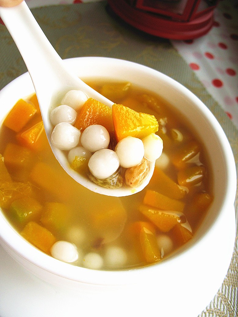 Pumpkin Glutinous Rice Ball Sweet Soup