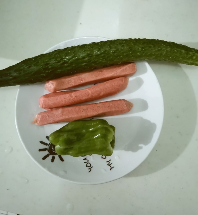 Steps to Cook Cucumber and Hot Dog Stir-Fry