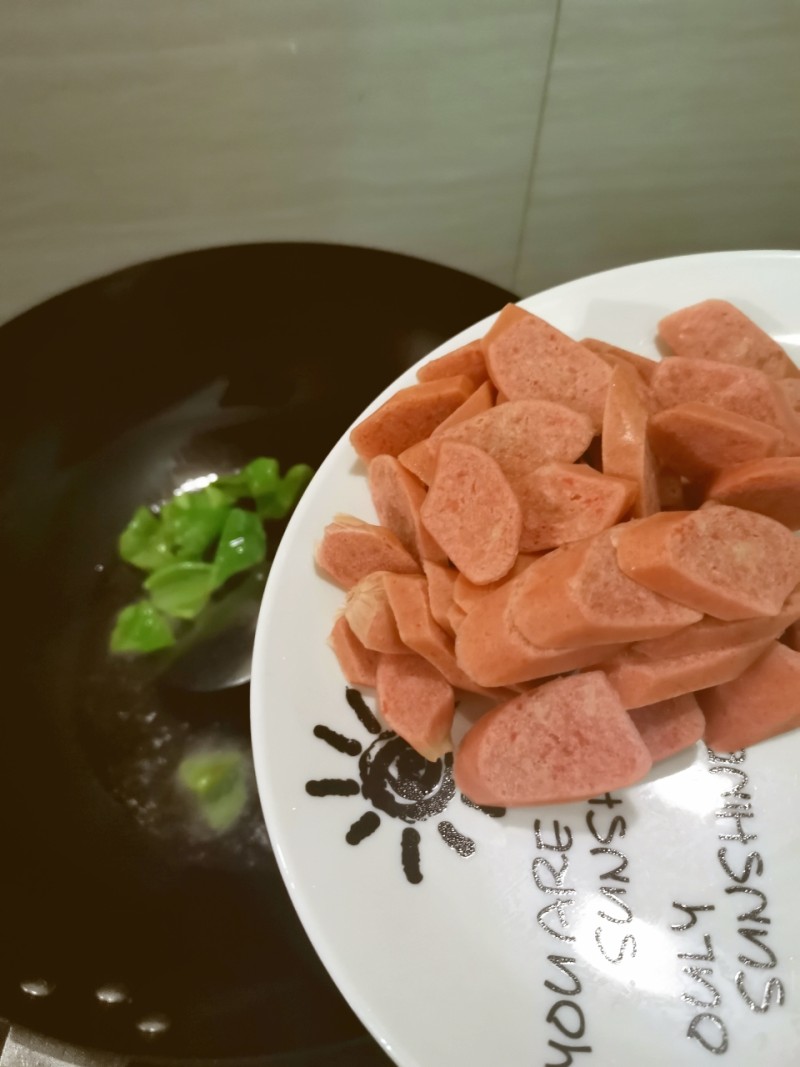 Steps to Cook Cucumber and Hot Dog Stir-Fry