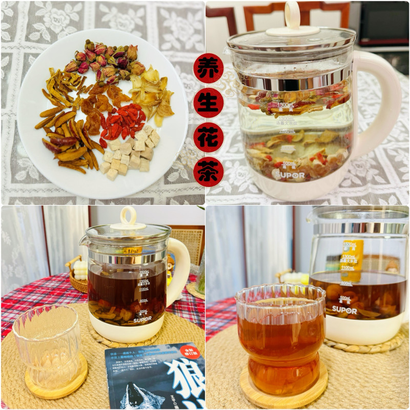 Steps to Make Healthy Flower Tea: Rose Lily Poria Tea
