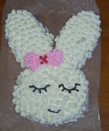 Steps for Making Shy Bunny Cake with Bow Tie