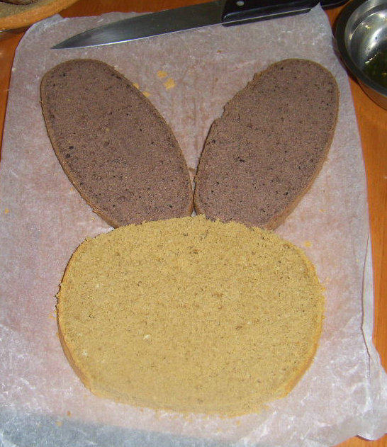 Steps for Making Shy Bunny Cake with Bow Tie