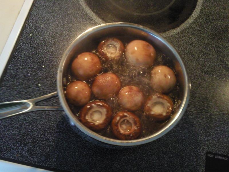 Cheese Stuffed Mushrooms! Pan-Fried! Cooking Steps