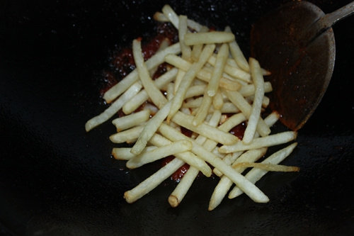 Basil Tomato Sauce French Fries Cooking Steps