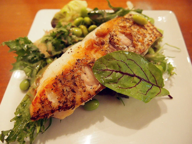 Crispy Sea Bream Fillet with Japanese Salad