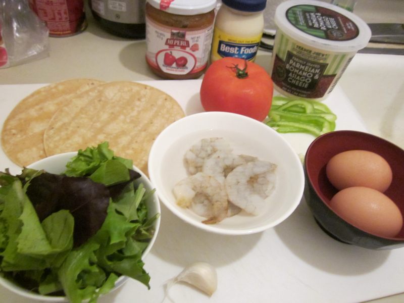 Steps for Making Shrimp and Egg Salad TACO