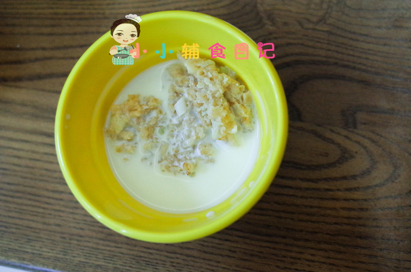 Steps for Cooking Cauliflower and Pork Floss Oatmeal for Babies Over 10 Months Old