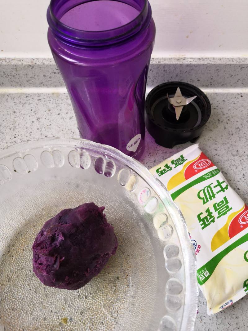 Steps for Making Purple Sweet Potato Red Bean Cake