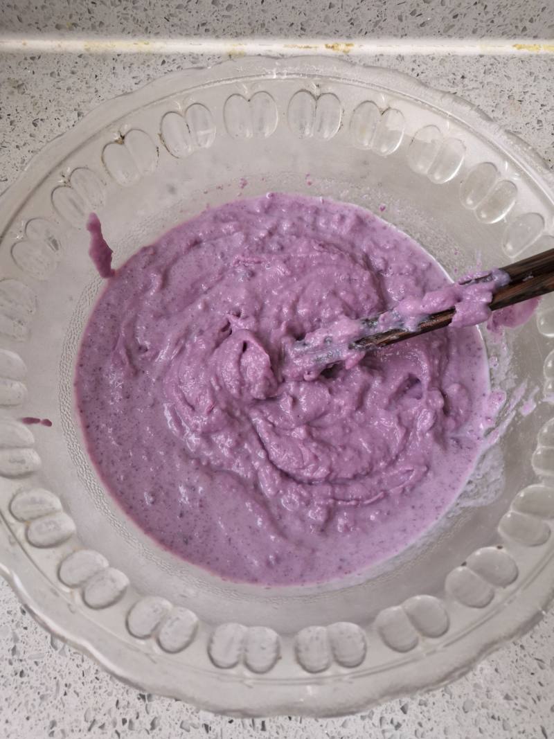 Steps for Making Purple Sweet Potato Red Bean Cake