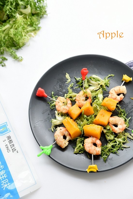 Mango and Red Shrimp Skewers