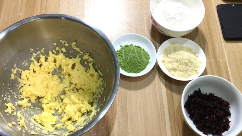 Matcha Cranberry Cookies, Refreshing and Colorful Treats. Cooking Steps