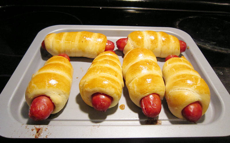 Corn Dog Roll Making Steps