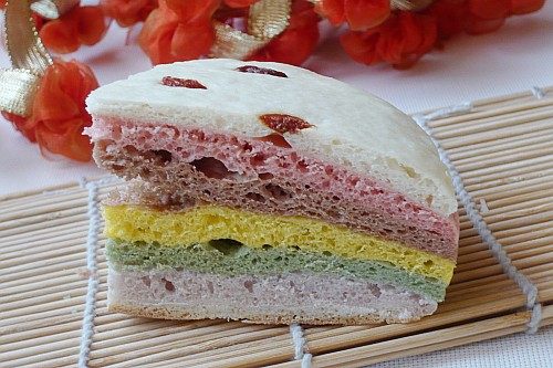 Steps for Cooking Rainbow Steamed Cake