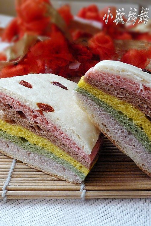 Rainbow Steamed Cake