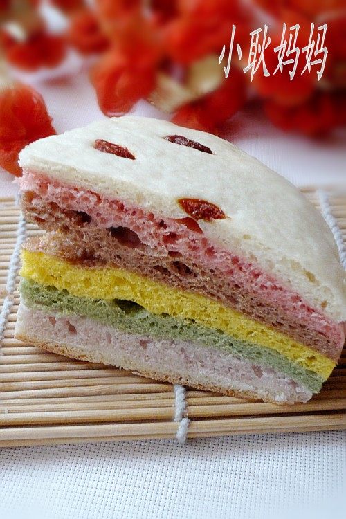 Rainbow Steamed Cake