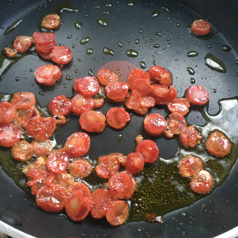 Steps for Cooking Mushroom and Sausage Rice with Diced Radish