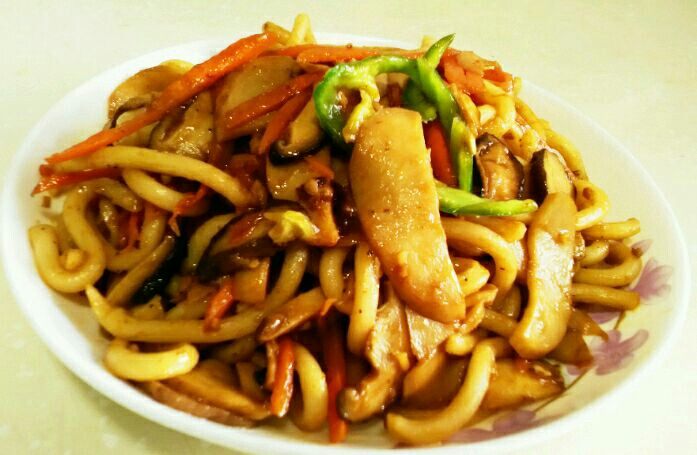 Double Mushroom Stir-Fried Udon