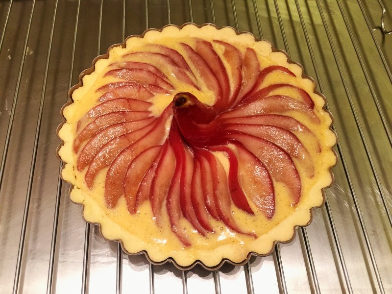 FLUFF French Red Wine Poached Pear Tart Cooking Steps