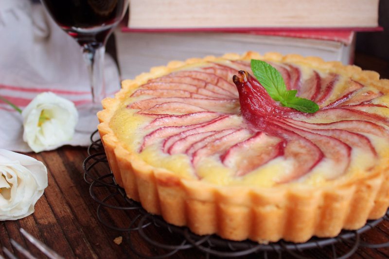 FLUFF French Red Wine Poached Pear Tart Cooking Steps