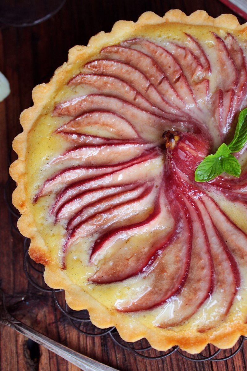 FLUFF French Red Wine Poached Pear Tart