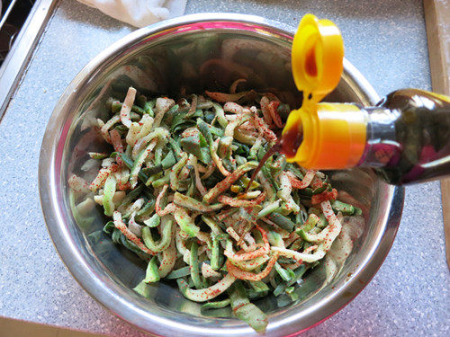 Crispy Pickled Vegetables - Spicy Radish Strips Making Steps