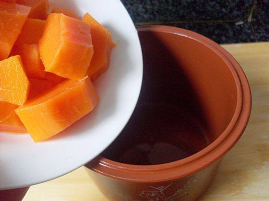 Steps for making Papaya Milk Pudding