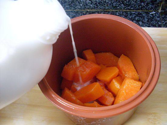 Steps for making Papaya Milk Pudding