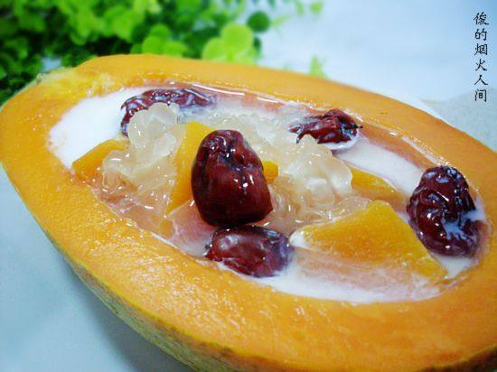 Steps for making Papaya Milk Pudding