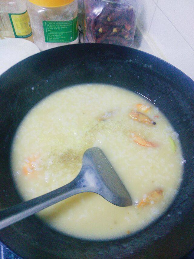 Shrimp Congee Making Steps