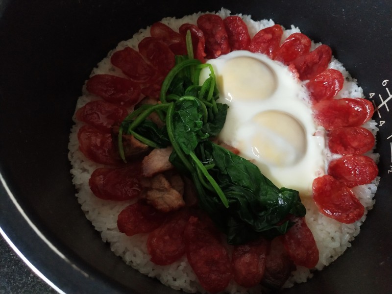 Lap Cheong Claypot Rice (Rice Cooker Version)