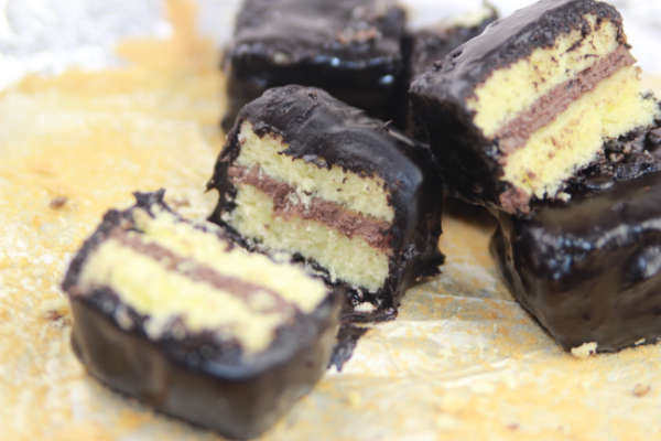 Chocolate Filled Square Cake - Gorgeous Feel, Rich and Slightly Bitter