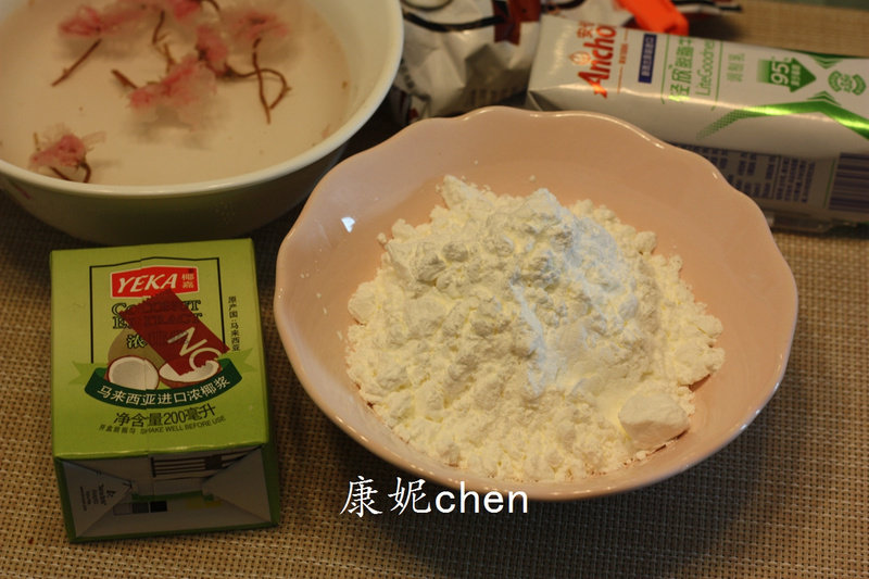 Sakura Coconut Milk Cake Cooking Steps