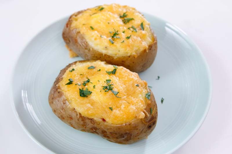 Fresh and Delicious - Bacon and Egg Stuffed Baked Potatoes