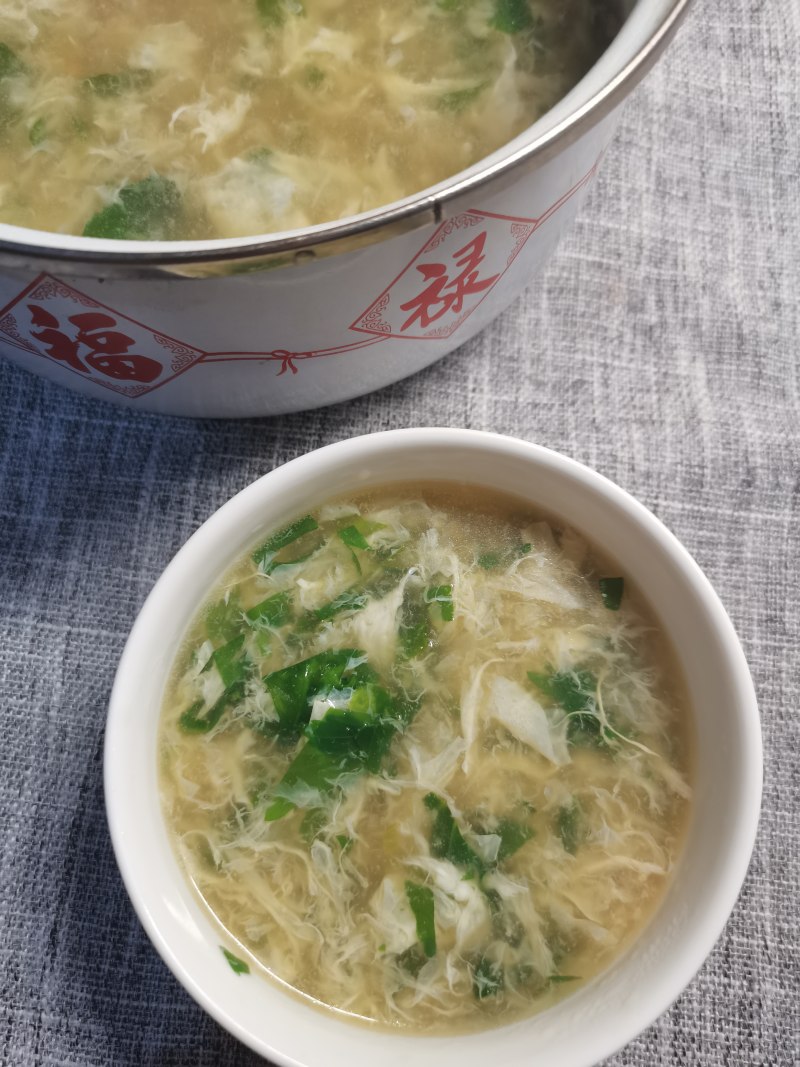 Steps for making Celery Leaf and Egg Soup