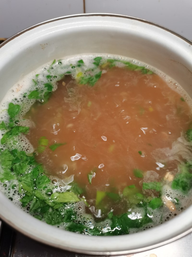 Steps for making Celery Leaf and Egg Soup