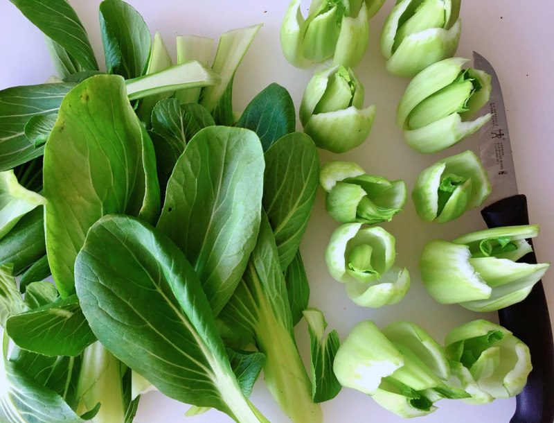 Stir-Fried Oyster Mushrooms with Oilseed Rape - Step by Step