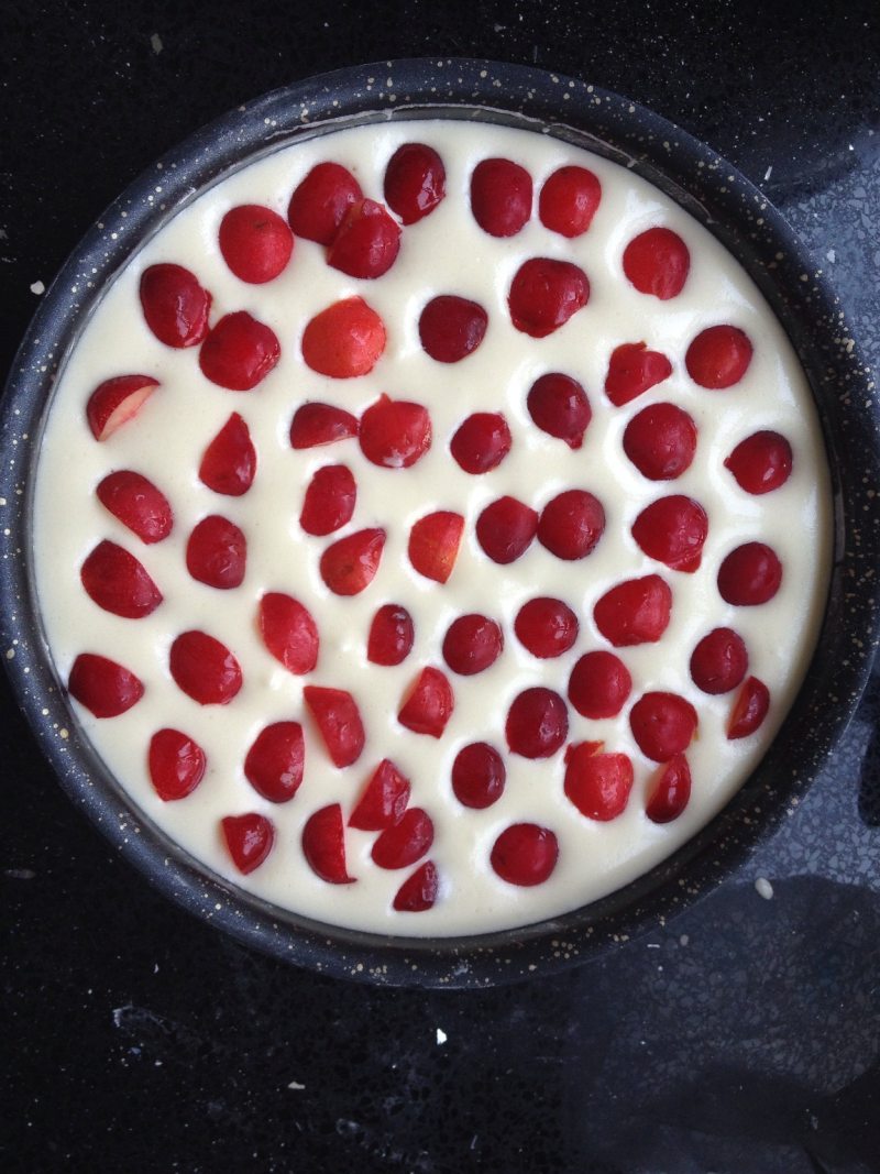 Yogurt Cherry Cake Making Steps