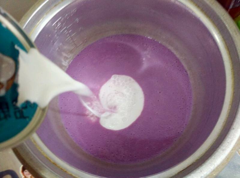 Steps for Making Purple Sweet Potato Coconut Tapioca Pudding